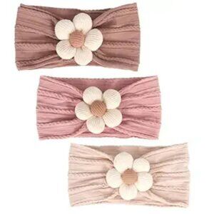 3 Pcs Baby Flower Headbands Baby Girls Nylon Headband Soft Hairbands Hair Access